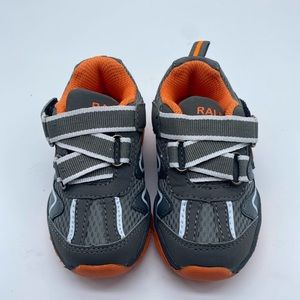 Toddler Boy's Sport Tennis shoes Easy to Wear Grey & Orange Light Weigh